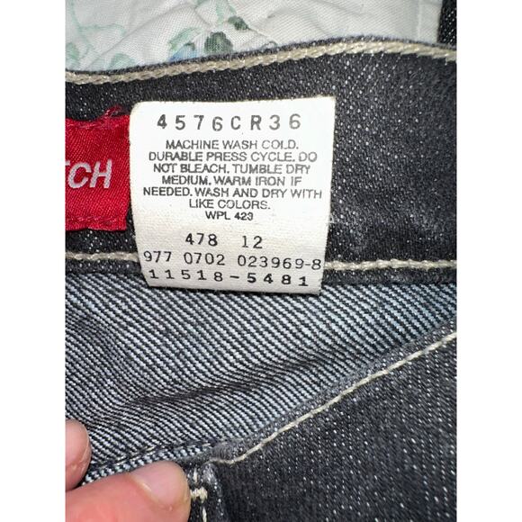 VINTAGE Y2K NEW WITH TAG FADED BLACK LEVIS 518 SUPERLOW STRETCH BOOTCUT JEANS - Picture 6 of 9